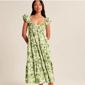 abercrombie cap sleeve corset midi dress Abercrombie & Fitch Abercrombie & Fitch Women's Puff Sleeve Corset Midi Dress | Women's Clearance